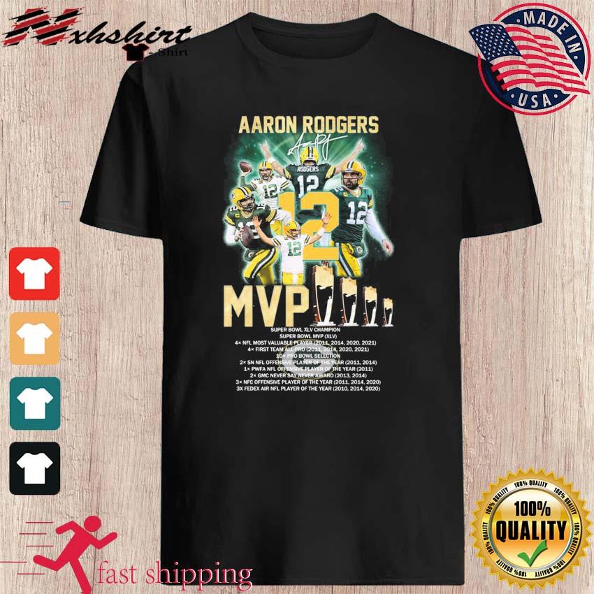 MVP Aaron Rodgers Green Bay Packers Signatures Shirt, hoodie