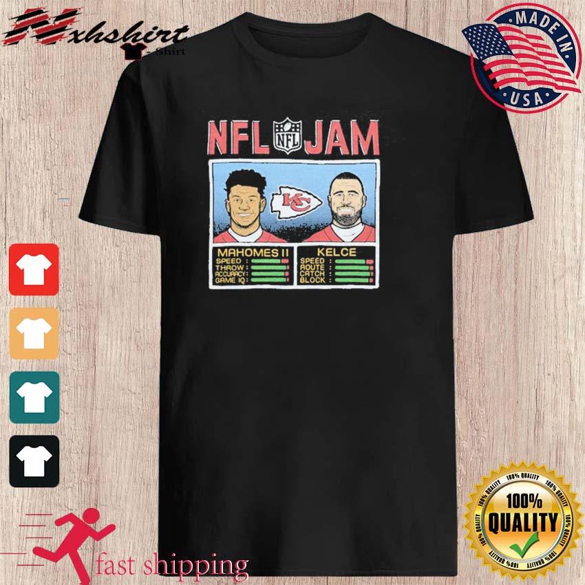 Men's Homage Patrick Mahomes & Travis Kelce Heather Black Kansas City  Chiefs NFL Jam Tri-Blend T-Shirt