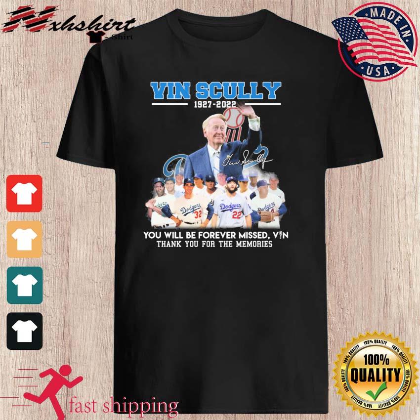 Vin Scully Dodgers Thank You For The Memories Vin Scully 1927-2022 Shirt