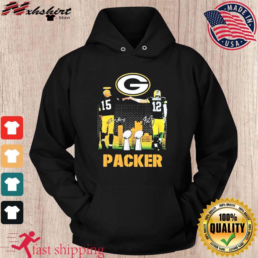 Bart starr and aaron rodgers signature green bay packers go to super bowl  2022 shirt, hoodie, longsleeve tee, sweater