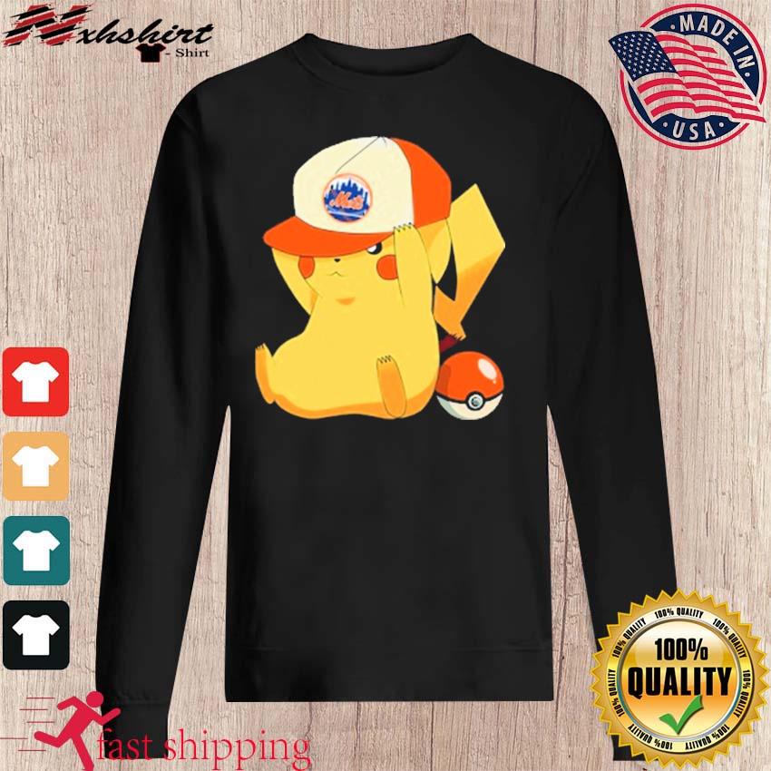 MLB Pikachu Baseball Sports New York Mets Youth T-Shirt