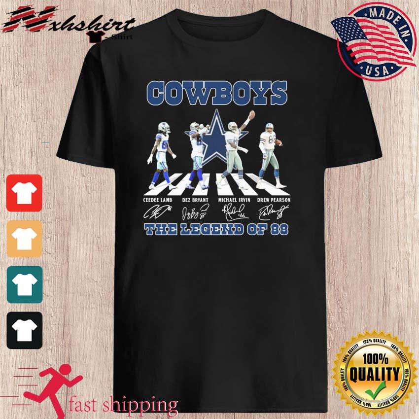 The Cowboys Ceedee Lamb Dez Bryant Michael Irvin And Drew Pearson Abbey  Road The Legend Of 88 Signatures Shirt, hoodie, sweater, long sleeve and  tank top