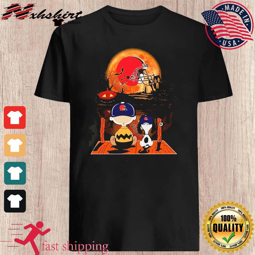 Charlie Brown And Snoopy Watching Cleveland Browns Halloween Cleveland  Browns Shirt