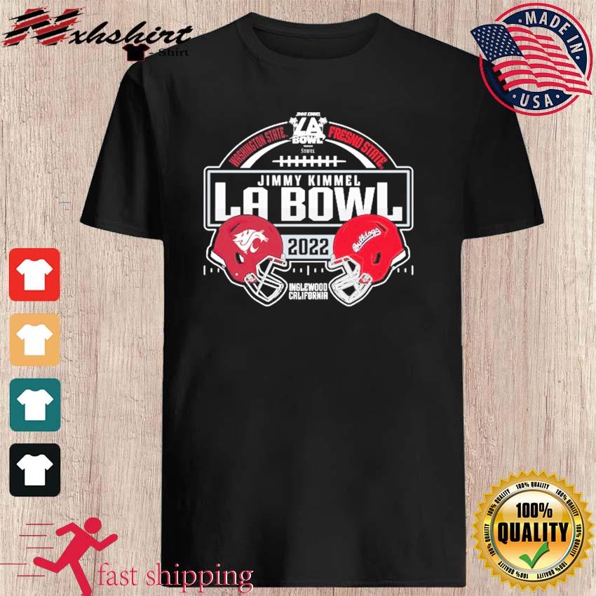 Fresno State Bulldogs vs. Washington State Cougars 2022 Jimmy Kimmel LA Bowl Matchup T-Shirt