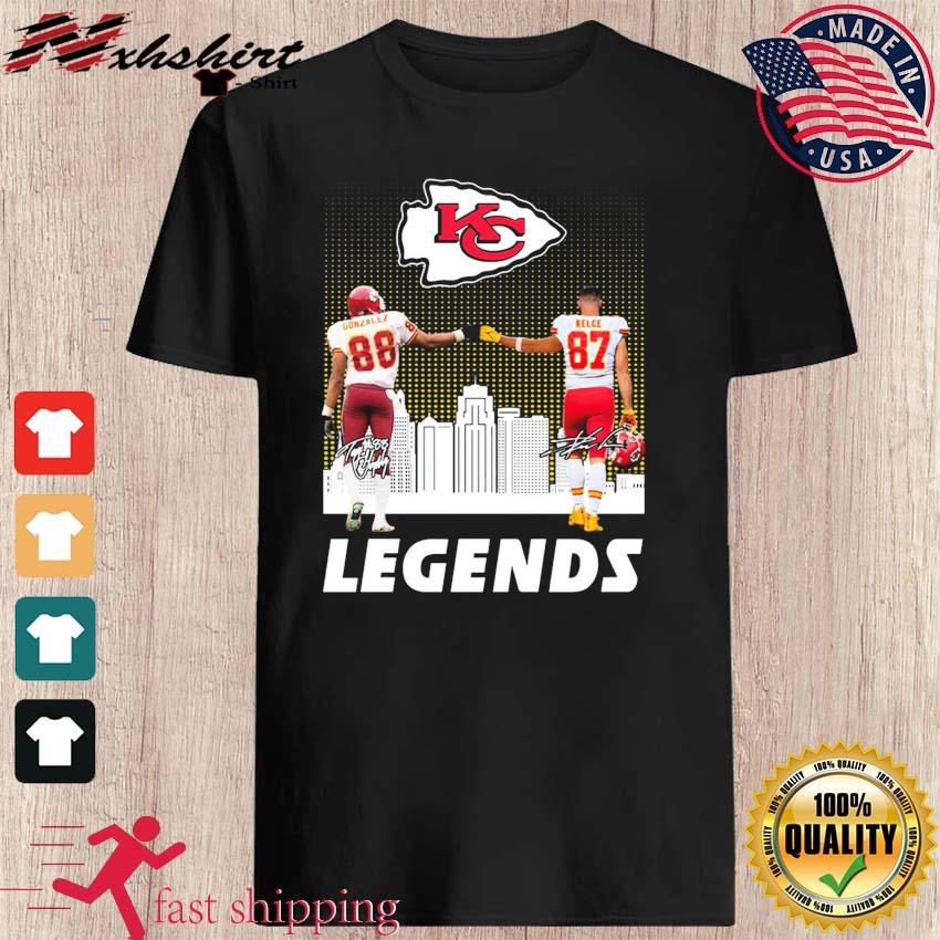 Kansas City Chiefs Legend Tony Gonzalez And Travis Kelce Signatures Shirt -  Limotees