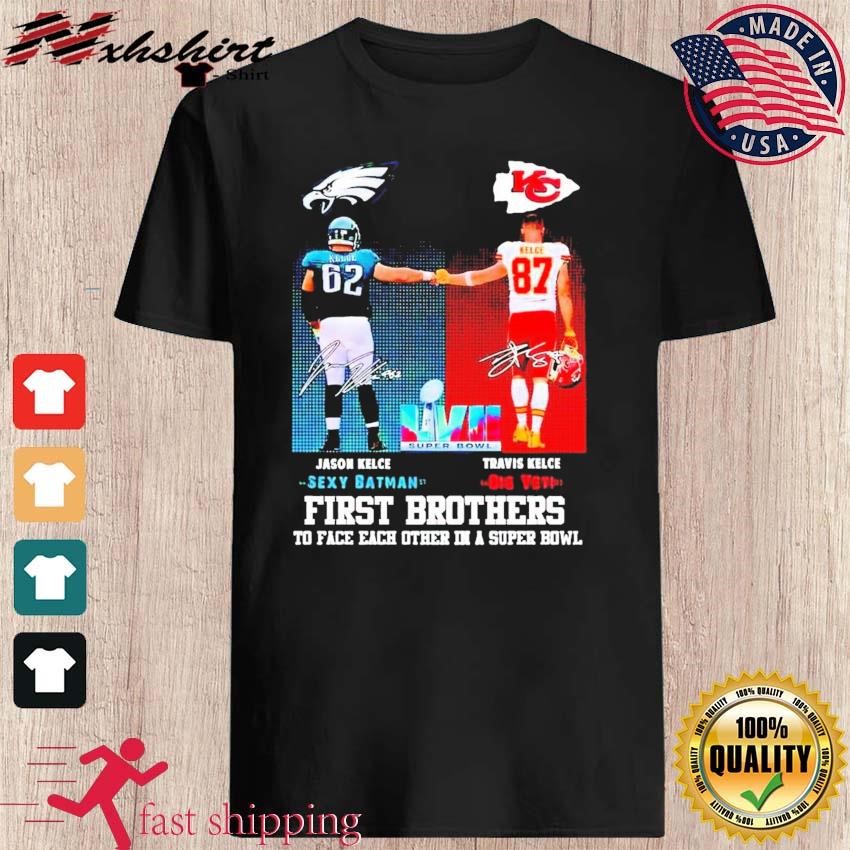 Super Bowl 2023 First Brothers Jason Kelce Sexy Batmatn vs Travis