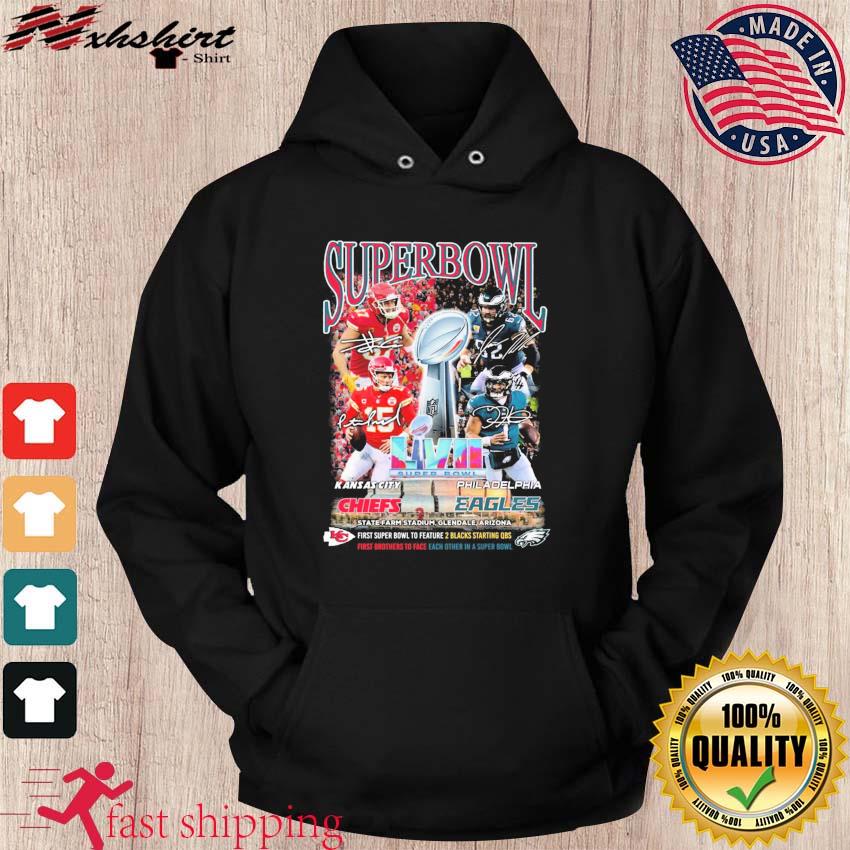 Kansas City Chiefs Vs. Philadelphia Eagles First Super Bowl To Feature And First Brothers To Face Signatures Shirt hoodie