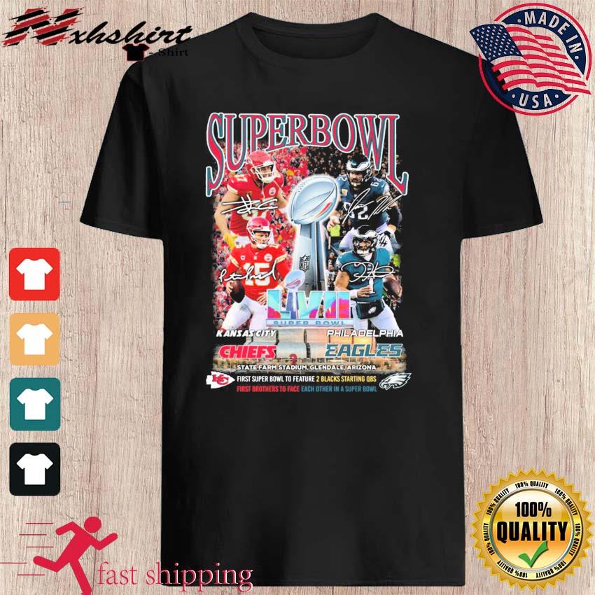 Kansas City Chiefs Vs. Philadelphia Eagles First Super Bowl To Feature And First Brothers To Face Signatures Shirt