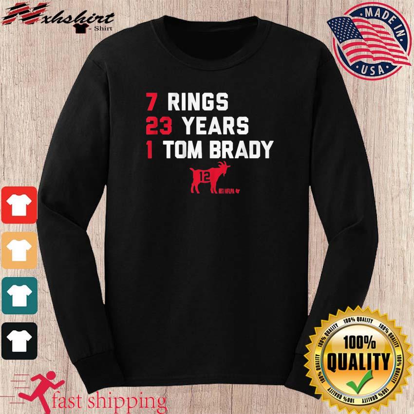 Premium 7 rings 23 years 1 tom brady shirt, hoodie, sweater, long