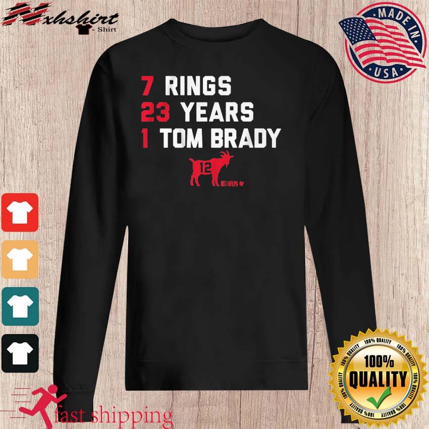 No 1 Tom Brady 7 Rings, 23 Years Shirt, hoodie, sweater, long sleeve and  tank top