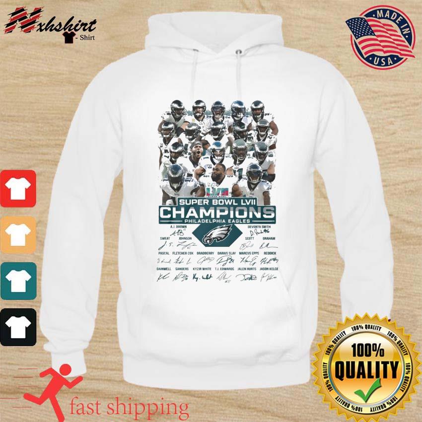 Philadelphia Eagles Team 2022-2023 Super Bowl LVII Champions Signatures Shirt hoodie