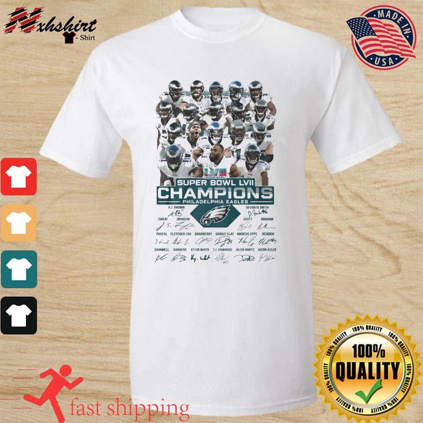 Philadelphia Eagles Team 2022-2023 Super Bowl LVII Champions Signatures Shirt