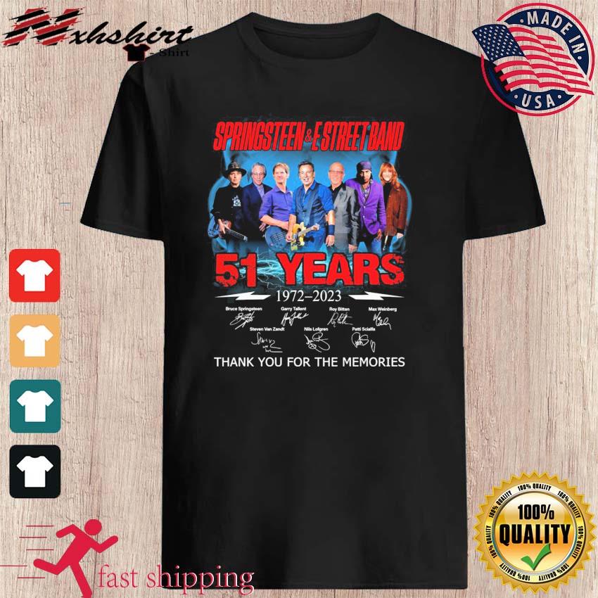 Springsteen And E Street Band 51 Years 1972-2023 Thank You For The Memories Signatures Shirt