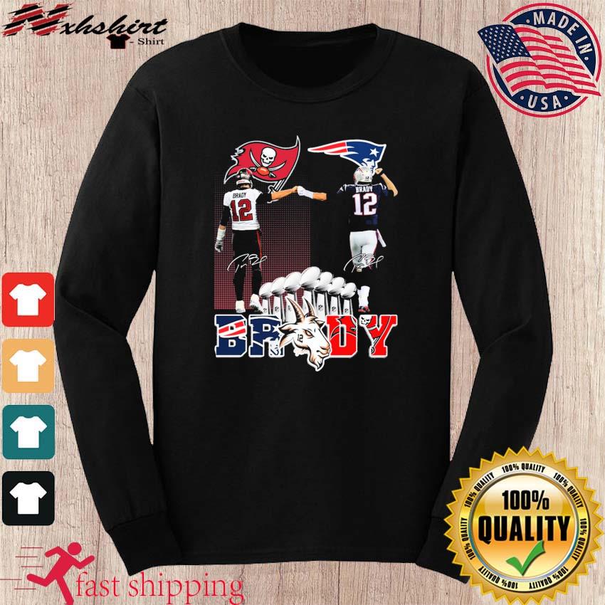 Tom Brady Tampa Bay Buccaneers and New England Patriots signatures shirt,  hoodie, sweater and long sleeve