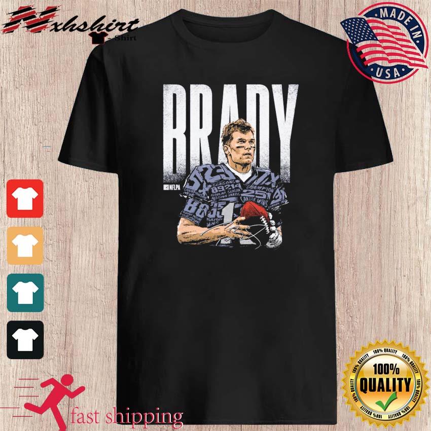 Tom Brady New England Patriots Statistics Bold Signature Shirt