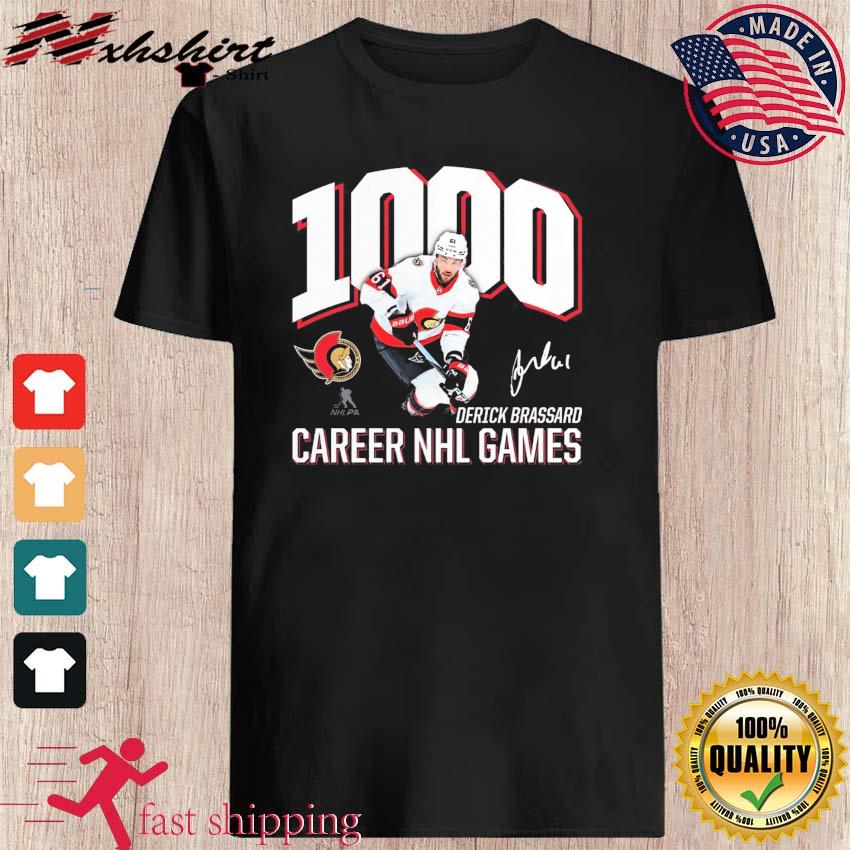 1,000 Career NHL Games Derick Brassard Signature Shirt