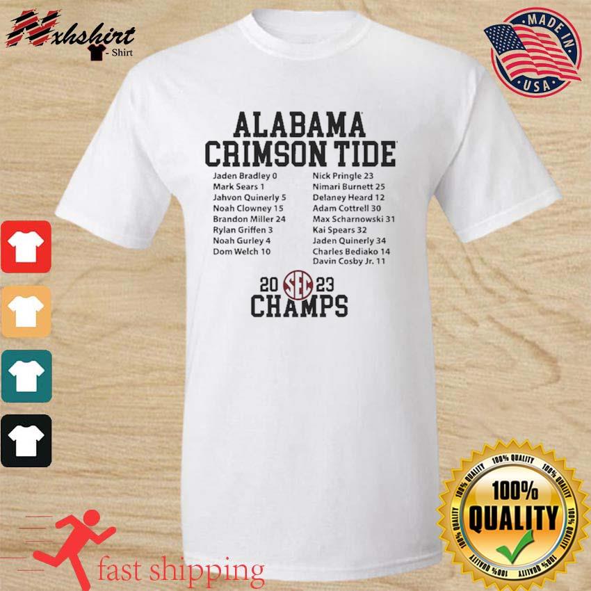 2023 SEC Champions Alabama Crimson Tide Player Names Shirt