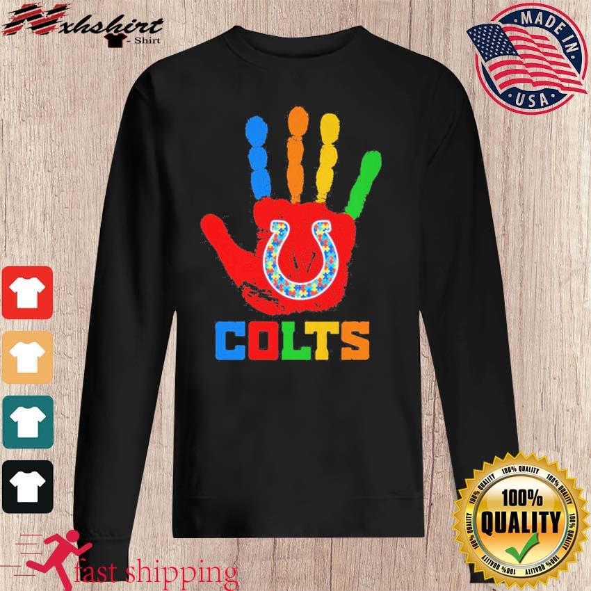 Indianapolis Colts NFL Special Fearless Against Autism Hands Design Hoodie  T Shirt - Growkoc