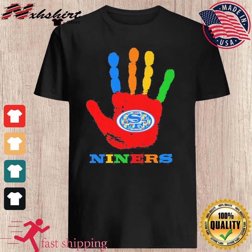 San Francisco 49ers NFL Special Fearless Against Autism Hands Design Hoodie  T Shirt - Growkoc