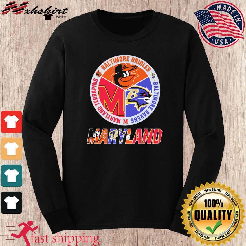 Baltimore Raven Orioles 2 teams sports shield logo shirt, hoodie