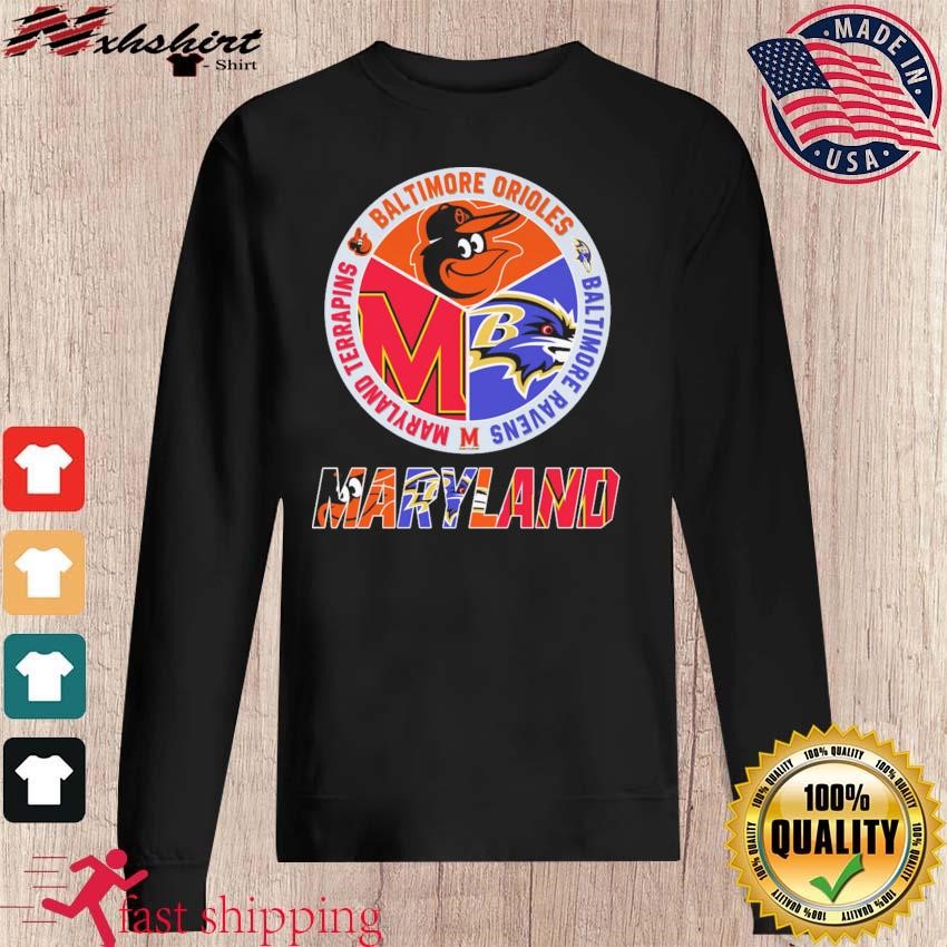 Maryland sports teams Baltimore Ravens Baltimore Orioles shirt, hoodie,  sweater, long sleeve and tank top