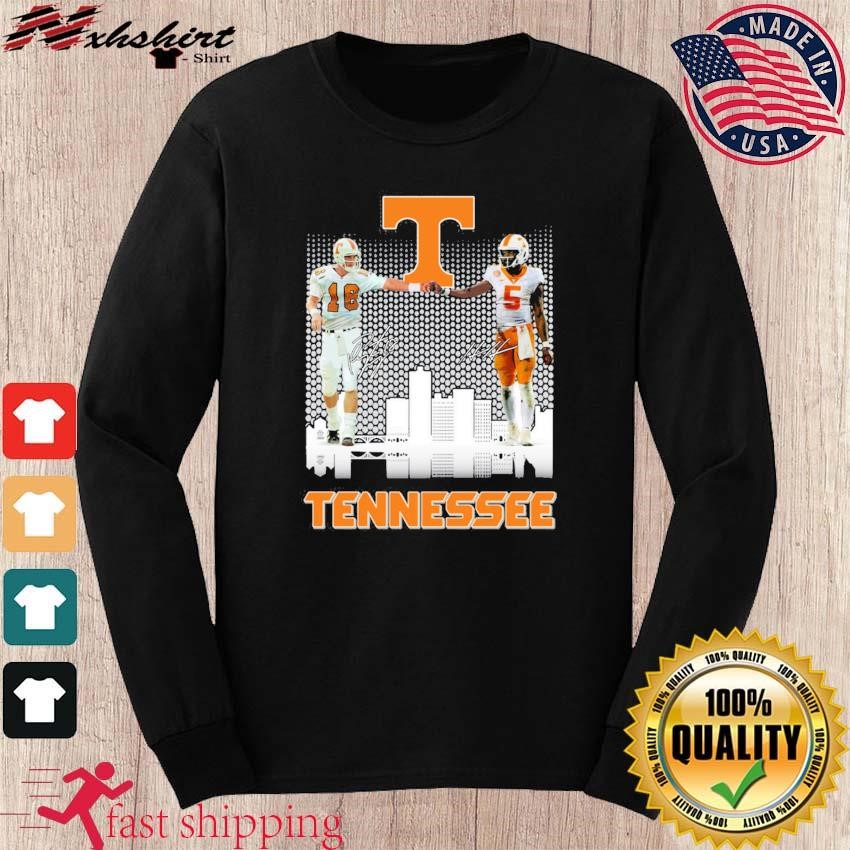 Peyton Manning And Hendon Hooker Tennessee Football Skyline Signatures Shirt,  hoodie, sweater, long sleeve and tank top