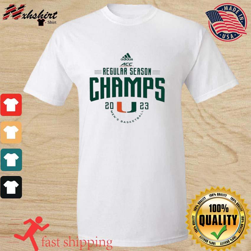 Adidas Miami Men's Basketball 2023 ACC Regular Season Champions Shirt