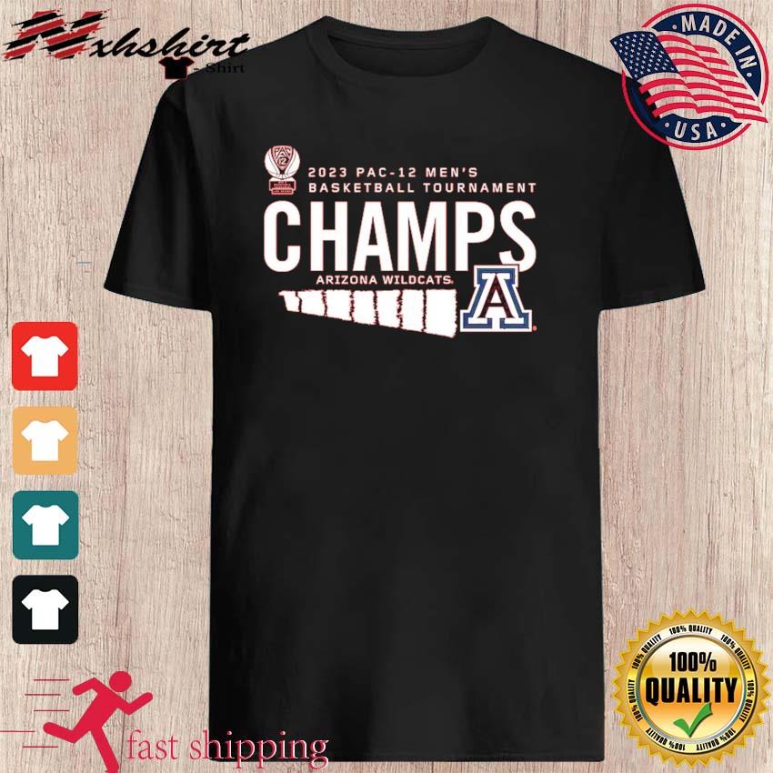 Arizona Wildcats 2023 PAC-12 Men's Basketball Conference Tournament Champions Locker Room T-Shirt