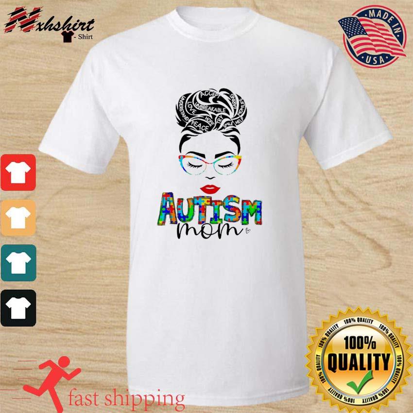 Autism Awareness Strong Mom Afro Mother Shirt