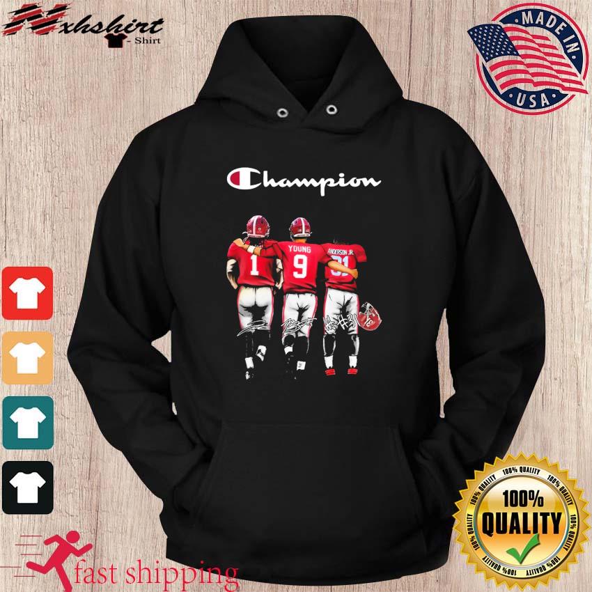 Champion Jameson Williams Bryce Young Will Anderson Jr Alabama Crimson Tide Signatures Shirt hoodie
