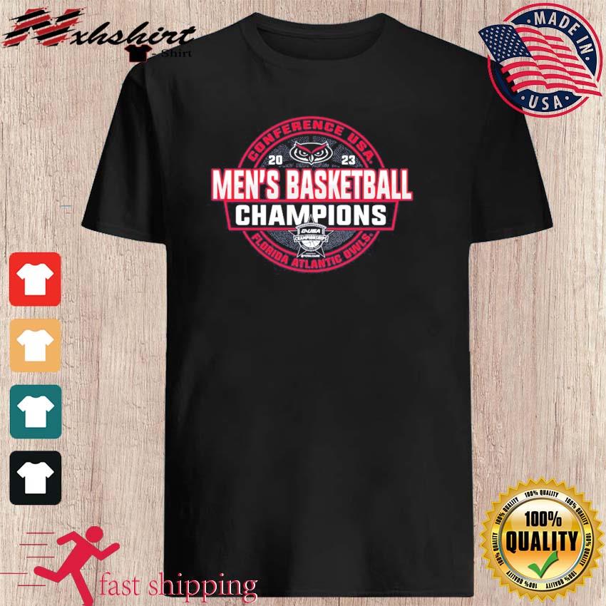 FAU Owls 2023 C-USA Men's Basketball Conference Tournament Champions Locker Room T-Shirt