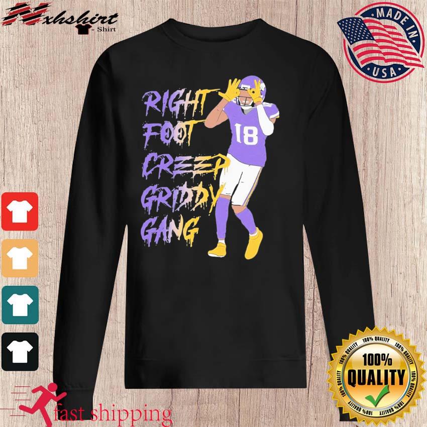 Justin Jefferson Right Foot creep Griddy Gang art shirt, hoodie