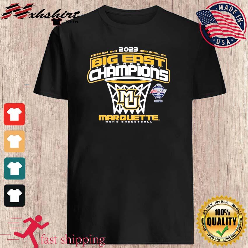 Marquette Golden Men's Basketball 2023 Big East Tournament Champions Shirt
