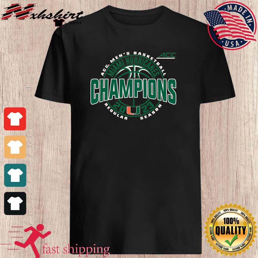 Miami Hurricanes ACC Men's Basketball Champions 2023 Regular Season Shirt
