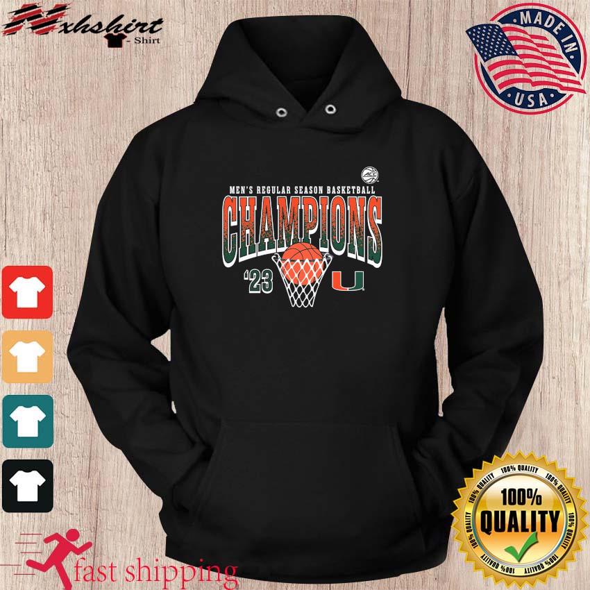 Miami Hurricanes ACC Men's Regular Season Basketball Champions 2023 Shirt hoodie