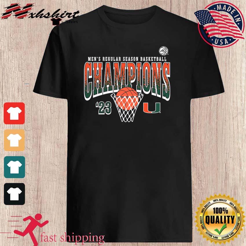 Miami Hurricanes ACC Men's Regular Season Basketball Champions 2023 Shirt