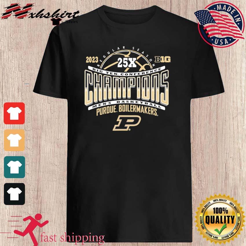 University Of Purdue Boilermakers Big Ten Champs Basketball 25x Black Shirt