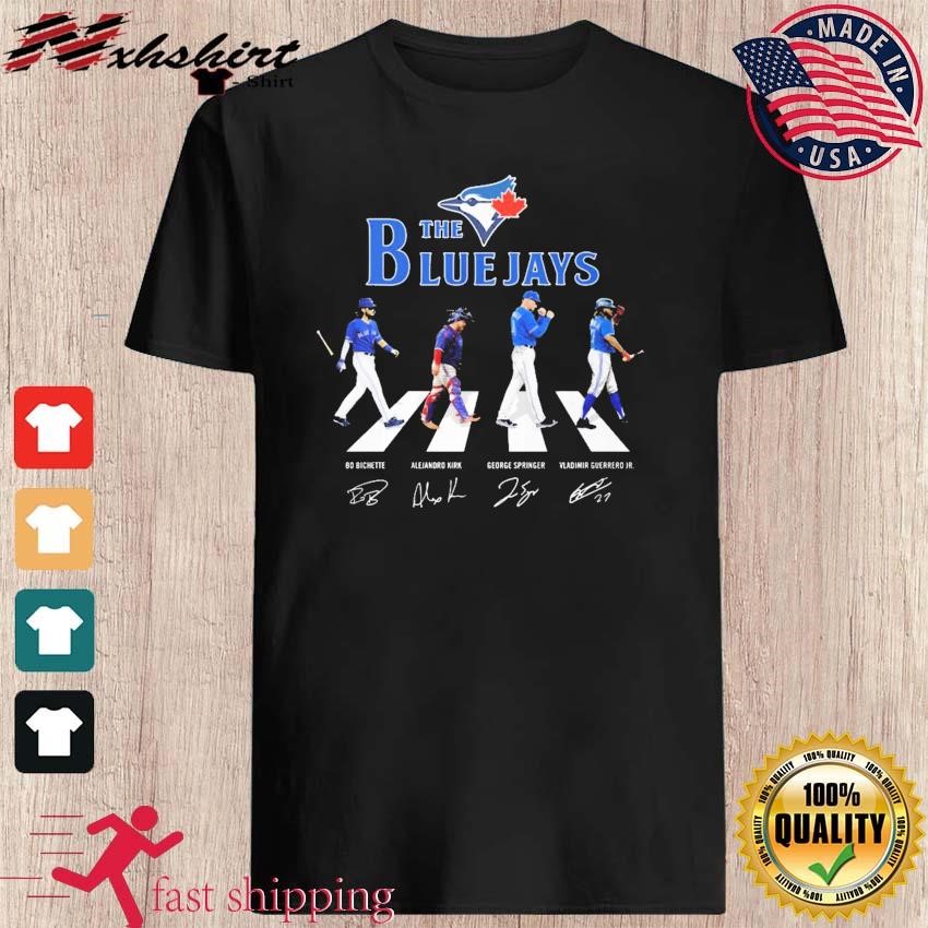 The Blue Jays Bo Bichette Alejandro Kirk George Springer Vladimir Guerrero  Jr Abbey Road signatures shirt, hoodie, sweater, long sleeve and tank top