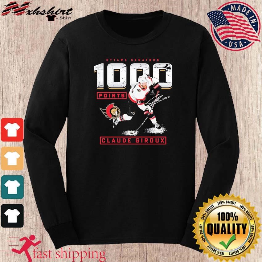 Claude Giroux Ottawa Senators Fanatics Branded 1000 Career Points T-shirt -  Shibtee Clothing