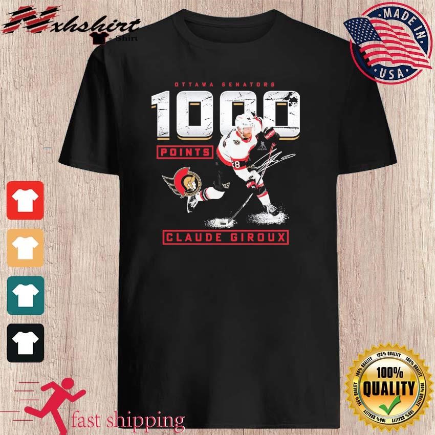Claude Giroux Ottawa Senators 1000 Career Points Shirt - Limotees