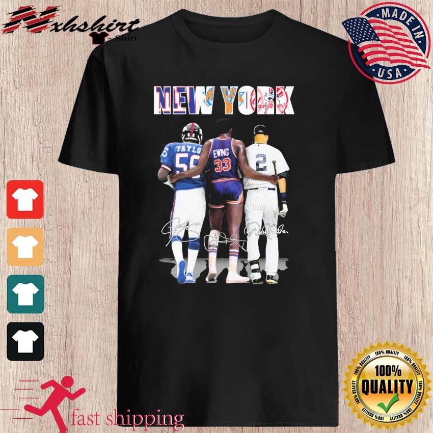 Lawrence Taylor Patrick Ewing And Derek Jeter New York Sports Team 2023  Signatures T-shirt