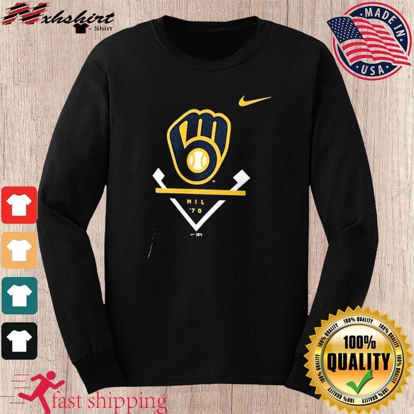 Milwaukee Brewers Nike Icon Mil 70 Ideas T Shirt - Banantees