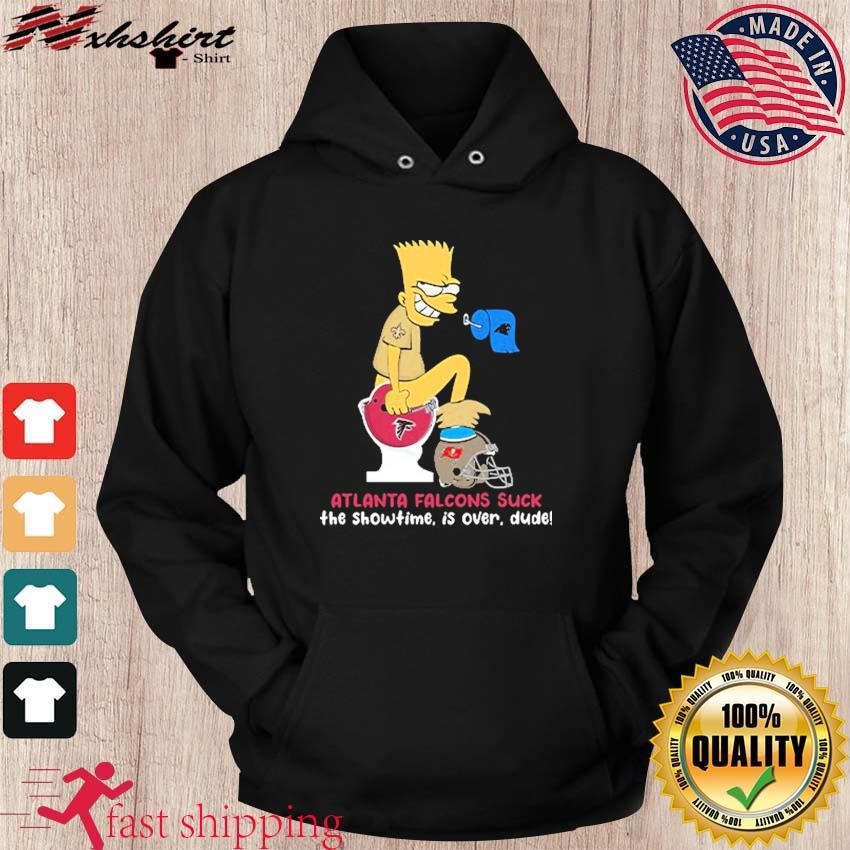 The Simpsons New Orlean Saints Shitting On Toilet Atlanta Falcons And Other  Teams The show Time Is Over Dude Shirt, hoodie, sweater, long sleeve and  tank top