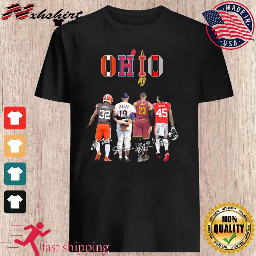 Ohio Sports Teams Jim Brown Bob Feller Lebron James And Archie Griffin  Signatures Shirt, hoodie, sweater, long sleeve and tank top