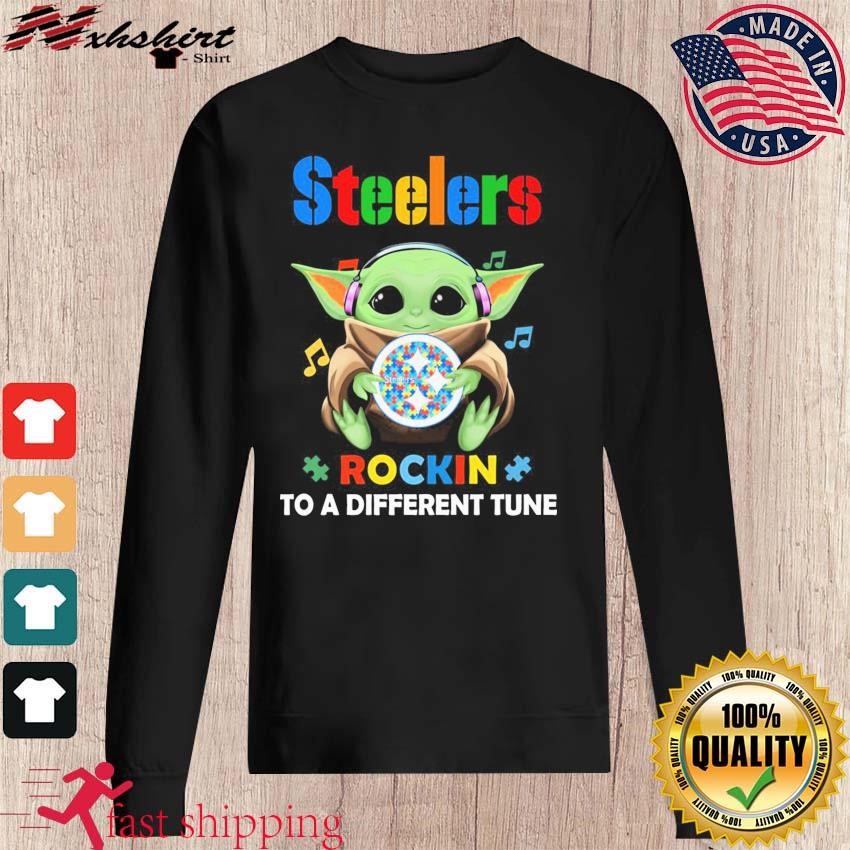 Autism Pittsburgh Steelers Baby Yoda Rockin To A Different Tune