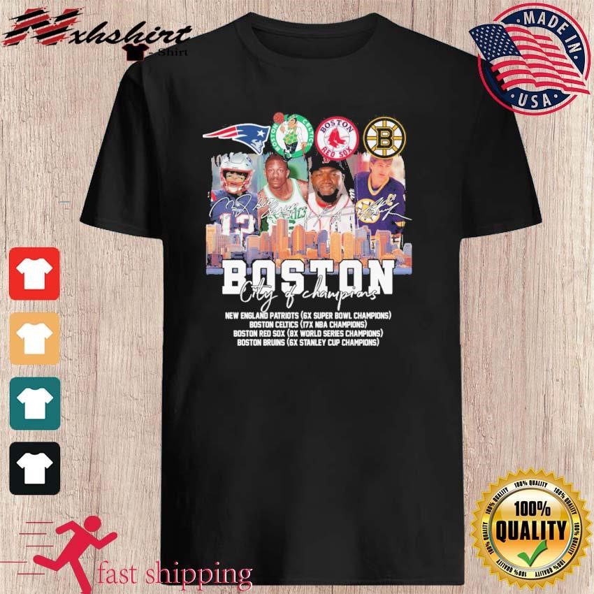 Boston bruins new england Patriots boston celtics boston red sox city of  champions shirt, hoodie, longsleeve tee, sweater