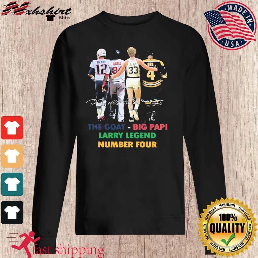 Brady Ortiz Bird And Orr The Goat – Big Papi Larry Legend Number Four Shirt,  hoodie, sweater, long sleeve and tank top