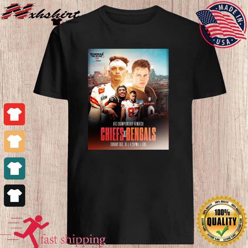 Chiefs vs Bengals AFC Championship Rematch 2023 NFL Schedule Release Shirt,  hoodie, sweater, long sleeve and tank top