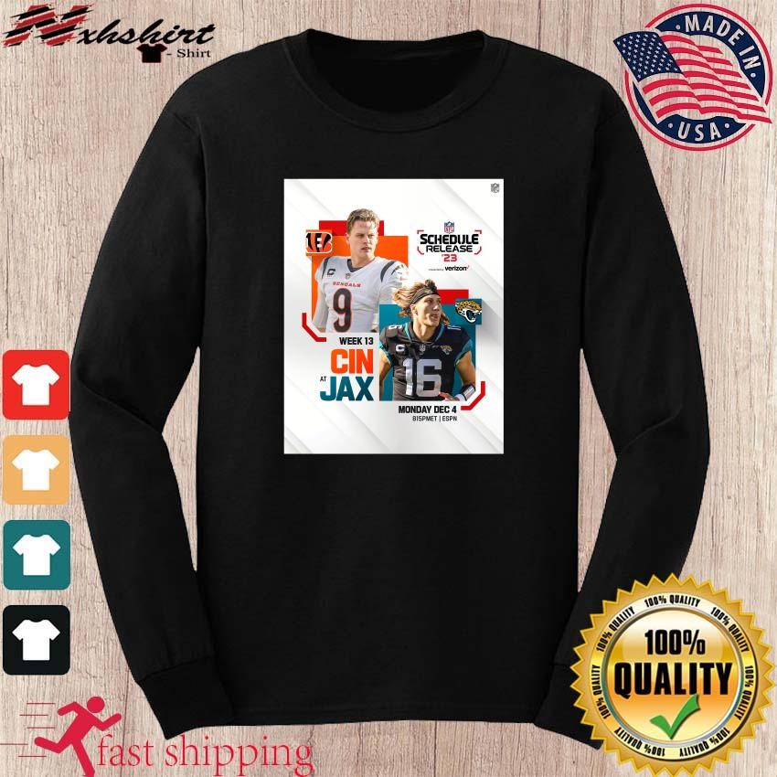 Cincinnati Bengals Vs Jacksonville Jaguars 2023 NFL Schedule Release Shirt,  hoodie, sweater, long sleeve and tank top