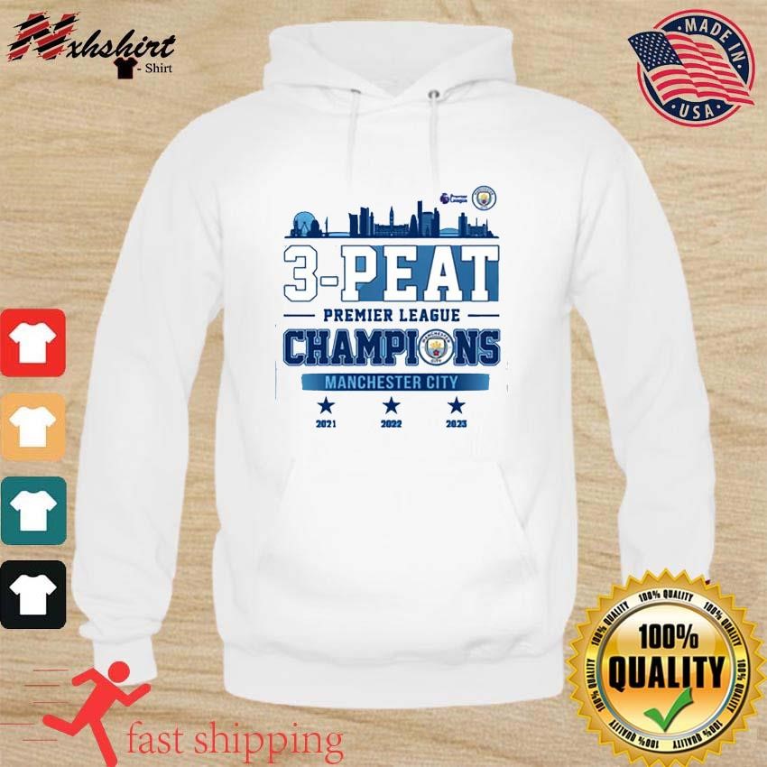 Manchester City 3 Peat Premier League Champions Shirt, hoodie